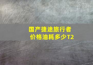 国产捷途旅行者价格油耗多少T2