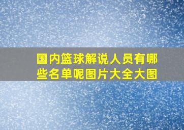 国内篮球解说人员有哪些名单呢图片大全大图