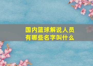 国内篮球解说人员有哪些名字叫什么