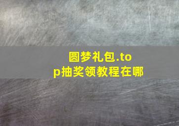 圆梦礼包.top抽奖领教程在哪