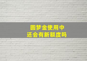 圆梦金使用中还会有新额度吗