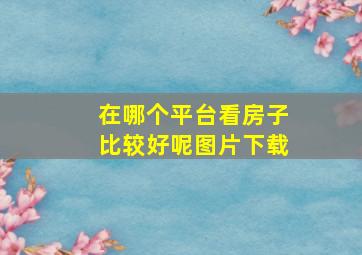 在哪个平台看房子比较好呢图片下载