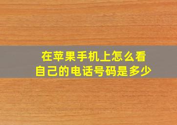 在苹果手机上怎么看自己的电话号码是多少