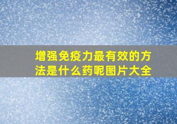 增强免疫力最有效的方法是什么药呢图片大全