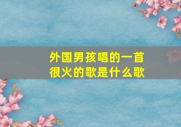 外国男孩唱的一首很火的歌是什么歌