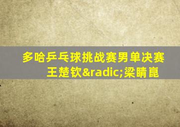 多哈乒乓球挑战赛男单决赛王楚钦√梁睛崑