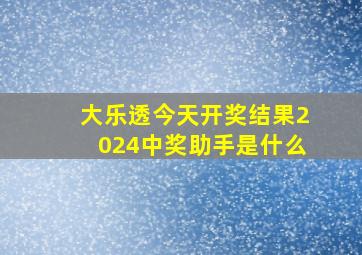 大乐透今天开奖结果2024中奖助手是什么