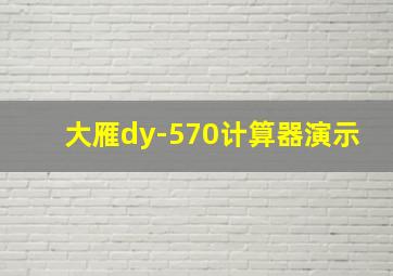 大雁dy-570计算器演示