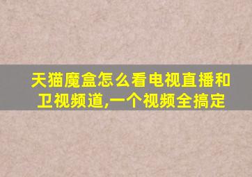 天猫魔盒怎么看电视直播和卫视频道,一个视频全搞定