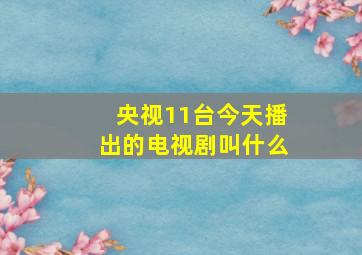 央视11台今天播出的电视剧叫什么