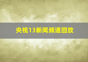 央视13新闻频道回放