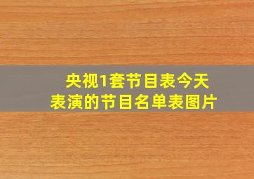 央视1套节目表今天表演的节目名单表图片