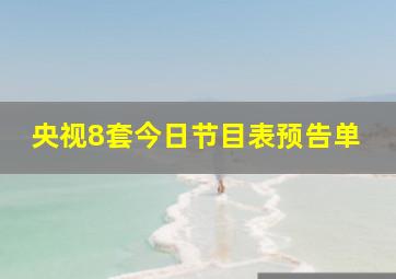 央视8套今日节目表预告单