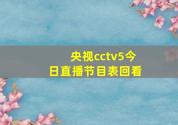 央视cctv5今日直播节目表回看