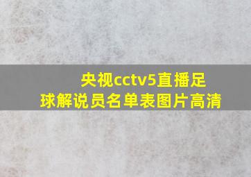 央视cctv5直播足球解说员名单表图片高清