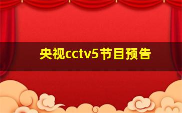 央视cctv5节目预告