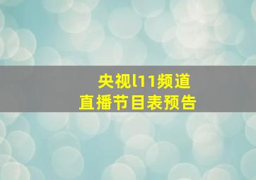 央视l11频道直播节目表预告