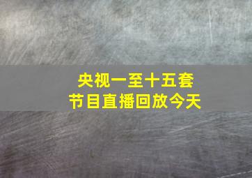 央视一至十五套节目直播回放今天