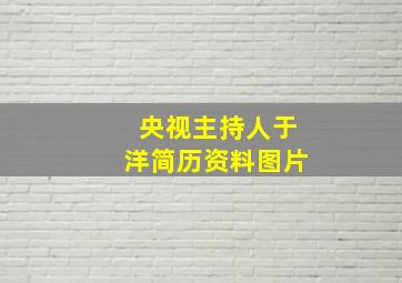 央视主持人于洋简历资料图片