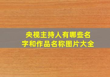 央视主持人有哪些名字和作品名称图片大全