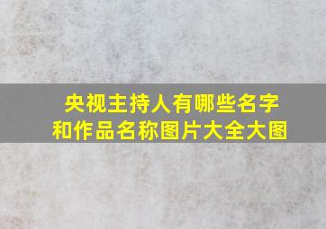 央视主持人有哪些名字和作品名称图片大全大图