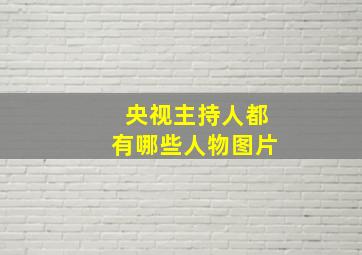 央视主持人都有哪些人物图片