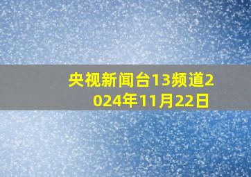 央视新闻台13频道2024年11月22日