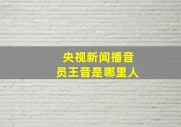 央视新闻播音员王音是哪里人