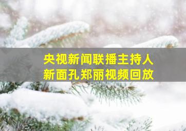 央视新闻联播主持人新面孔郑丽视频回放