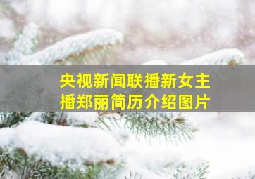 央视新闻联播新女主播郑丽简历介绍图片