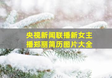 央视新闻联播新女主播郑丽简历图片大全