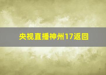 央视直播神州17返回