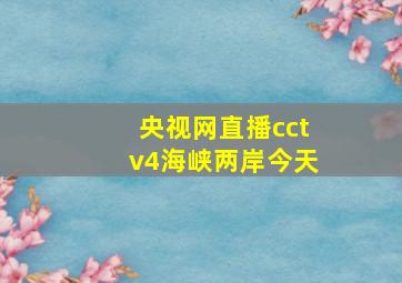 央视网直播cctv4海峡两岸今天