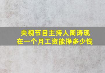 央视节目主持人周涛现在一个月工资能挣多少钱