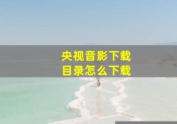 央视音影下载目录怎么下载