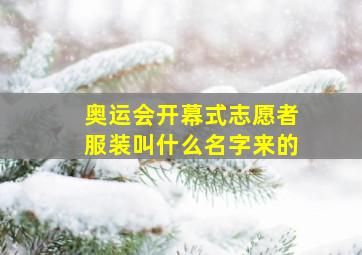 奥运会开幕式志愿者服装叫什么名字来的