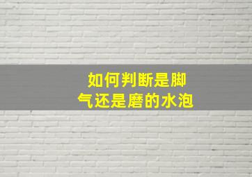 如何判断是脚气还是磨的水泡