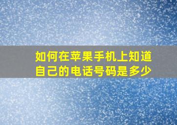 如何在苹果手机上知道自己的电话号码是多少