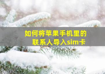 如何将苹果手机里的联系人导入sim卡