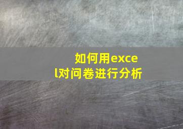 如何用excel对问卷进行分析