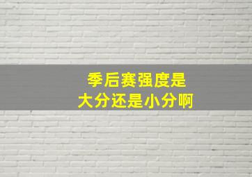 季后赛强度是大分还是小分啊