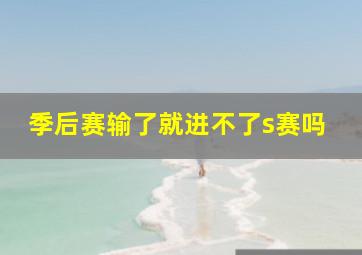 季后赛输了就进不了s赛吗