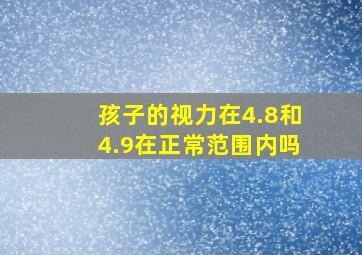 孩子的视力在4.8和4.9在正常范围内吗