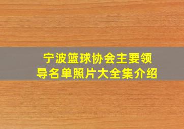 宁波篮球协会主要领导名单照片大全集介绍