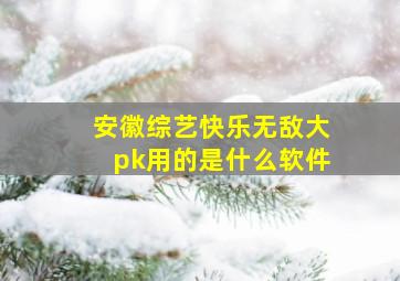 安徽综艺快乐无敌大pk用的是什么软件