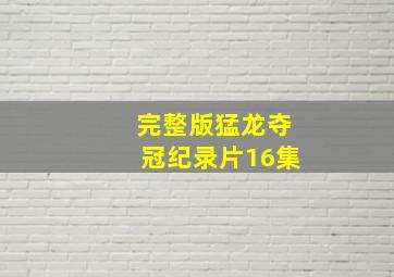 完整版猛龙夺冠纪录片16集