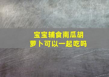 宝宝辅食南瓜胡萝卜可以一起吃吗