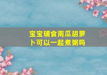 宝宝辅食南瓜胡萝卜可以一起煮粥吗