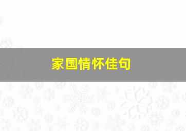 家国情怀佳句