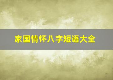 家国情怀八字短语大全